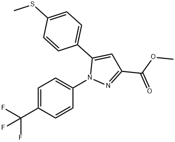 METHYL 5-(4-METHYLSULFANYL-PHENYL)-1-(4-TRIFLUOROMETHYL-PHENYL)-1H-PYRAZOLE-3-CARBOXYLATE Struktur