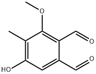 5-Hydroxy-3-methoxy-4-methyl-1,2-benzenedicarbaldehyde Struktur