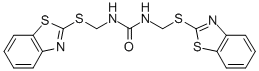 1,3-bis(2-benzothiazolylmercaptomethyl)urea Struktur