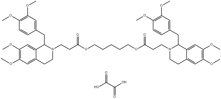 pentamethylene bis[1-(3,4-dimethoxybenzyl)-3,4-dihydro-6,7-dimethoxy-1H-isoquinoline-2-propionate], dioxalate Struktur