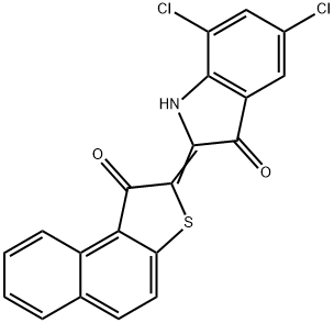 5,7-dichloro-1,2-dihydro-2-(1-oxonaphtho[2,1-b]thien-2(1H)-ylidene)-3H-indol-3-one  Struktur