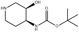 Carbamic acid, [(3R,4S)-3-hydroxy-4-piperidinyl]-, 1,1-dimethylethyl ester (9CI) Struktur