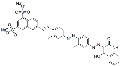 6-[[4-[[4-[(1,2-Dihydro-4-hydroxy-2-oxoquinolin-3-yl)azo]-2-methylphenyl]azo]-2-methylphenyl]azo]naphthalene-1,3-disulfonic acid disodium salt Struktur