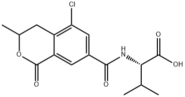 L-Valine, N-((5-chloro-3,4-dihydro-3-methyl-1-oxo-1H-2-benzopyran-7-yl )carbonyl)- Struktur