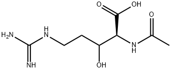 (2S)-2-acetamido-5-(diaminomethylideneamino)-3-hydroxy-pentanoic acid Struktur