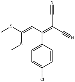 2-(4-CHLOROPHENYL)-4,4-BIS(METHYLTHIO)-1,3-BUTADIEN-1,1-DICARBONITRILE, 98 Struktur