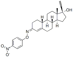 (17R)-17-Hydroxy-19-norpregn-4-en-20-yn-3-one O-(4-nitrophenyl)oxime Struktur