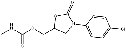 3-(4-Chlorophenyl)-5-((((methylamino)carbonyl)oxy)methyl)-2-oxazolidin one Struktur