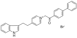 1-(2-[1,1'-BIPHENYL]-4-YL-2-OXOETHYL)-4-[2-(1H-INDOL-3-YL)ETHYL]PYRIDINIUM BROMIDE Struktur