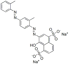 4-Hydroxy-3-[[2-methyl-4-[(2-methylphenyl)azo]phenyl]azo]naphthalene-1,5-disulfonic acid disodium salt Struktur