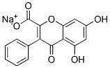 sodium 5,7-dihydroxy-4-oxo-3-phenyl-4H-1-benzopyran-2-carboxylate  Struktur