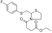 ETHYL 4-(2-([(4-FLUOROPHENYL)THIO]METHYL)-1,3-THIAZOLAN-3-YL)-4-OXOBUTANOATE Struktur