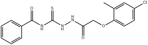 N-({2-[2-(4-chloro-2-methylphenoxy)acetyl]hydrazino}carbothioyl)benzenecarboxamide Struktur