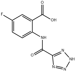 Benzoic acid, 5-fluoro-2-[(1H-tetrazol-5-ylcarbonyl)amino]- (9CI) Struktur