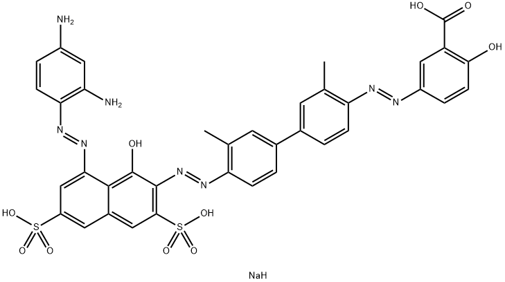 trisodium 5-[[4'-[[8-[(2,4-diaminophenyl)azo]-1-hydroxy-3,6-disulphonato-2-naphthyl]azo]-3,3'-dimethyl[1,1'-biphenyl]-4-yl]azo]salicylate Struktur