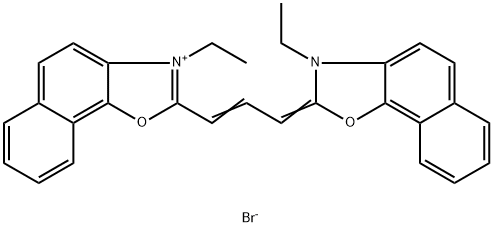 3-ethyl-2-[3-(3-ethylnaphth[2,1-d]oxazol-2(3H)-ylidene)propenyl]naphth[1,2-d]oxazolium bromide Struktur