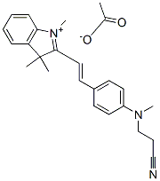 2-[2-[4-[(2-cyanoethyl)methylamino]phenyl]vinyl]-1,3,3-trimethyl-3H-indolium acetate Struktur