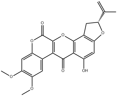 (R)-1,2-Dihydro-5-hydroxy-8,9-dimethoxy-2-(1-methylvinyl)[1]benzopyrano[3,4-b]furo[2,3-h][1]benzopyran-6,12-dione Struktur