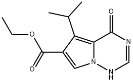 ETHYL 5-ISOPROPYL-4-OXO-3,4-DIHYDROPYRROLO[2,1-F][1,2,4]TRIAZINE-6-CARBOXYLATE Struktur