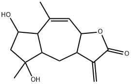 3a,4,4a,5,6,7,7a,9a-Octahydro-5,7-dihydroxy-5,8-dimethyl-3-methyleneazuleno[6,5-b]furan-2(3H)-one Struktur