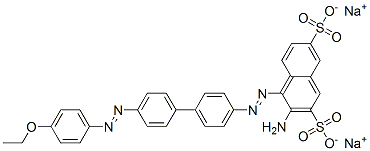 3-Amino-4-[[4'-[(4-ethoxyphenyl)azo]-1,1'-biphenyl-4-yl]azo]-2,7-naphthalenedisulfonic acid disodium salt Struktur