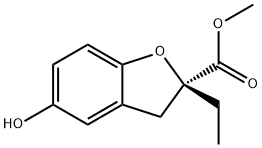 2-Benzofurancarboxylicacid,2-ethyl-2,3-dihydro-5-hydroxy-,methylester,(2S)-(9CI) Struktur