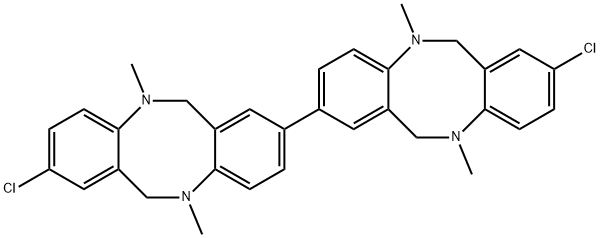 8,8'-DICHLORO-5,11,5',11'-TETRAMETHYL-5,6,11,12,5',6',11',12'-OCTAHYDRO-[2,2']BI[DIBENZO[B,F][1,5]DIAZOCINYL] Struktur