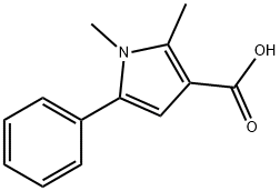 1,2-Dimethyl-5-phenyl-1H-pyrrole-3-carboxylic acid Struktur