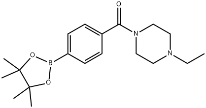 (4-ethyl-1-piperazinyl)[4-(4,4,5,5-tetramethyl-1,3,2-dioxaborolan-2-yl)phenyl]methanone Struktur