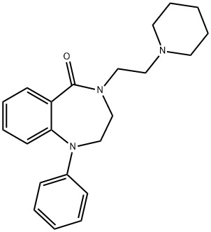 1,2,3,4-Tetrahydro-1-phenyl-4-(2-piperidinoethyl)-5H-1,4-benzodiazepin-5-one Struktur