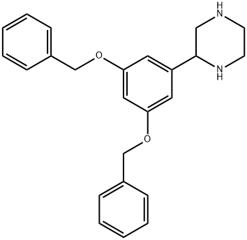 2-(3,5-DIBENZYLOXYPHENYL)PIPERAZINE Struktur