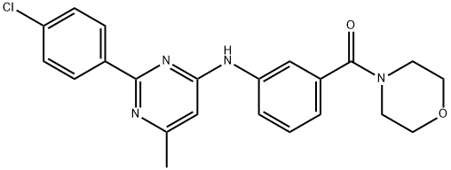 4-(3-((2-(4-Chlorophenyl)-6-methyl-4-pyrimidinyl)amino)benzoyl)morphol ine Struktur