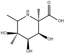 2-Piperidinecarboxylic acid, 3,4,5-trihydroxy-2,5,6-trimethyl-, (2R,3R,4R,5S)- (9CI) Struktur