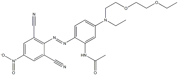 N-[2-[(2,6-dicyano-4-nitrophenyl)azo]-5-[[2-(2-ethoxyethoxy)ethyl]ethylamino]phenyl]acetamide Struktur