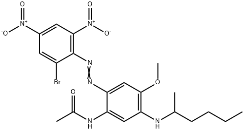 N-[2-[(2-bromo-4,6-dinitrophenyl)azo]-4-methoxy-5-[(1-methylpentyl)amino]phenyl]acetamide Struktur