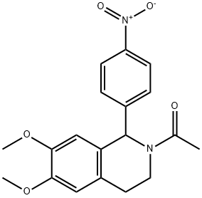 1-[6,7-DIMETHOXY-1-(4-NITRO-PHENYL)-3,4-DIHYDRO-1H-ISOQUINOLIN-2-YL]-ETHANONE Struktur