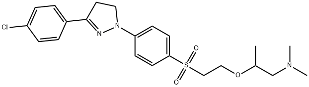 2-[2-[[4-[3-(4-chlorophenyl)-4,5-dihydro-1H-pyrazol-1-yl]phenyl]sulphonyl]ethoxy]-N,N-dimethylpropylamine Struktur