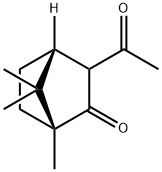 Bicyclo[2.2.1]heptan-2-one, 3-acetyl-1,7,7-trimethyl-, (1R,4R)- (9CI) Struktur