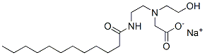 sodium N-(2-hydroxyethyl)-N-[2-[(1-oxododecyl)amino]ethyl]glycinate Struktur