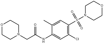 4-Morpholineacetamide, N-(5-chloro-2-methyl-4-(4-morpholinylsulfonyl)p henyl)- Struktur