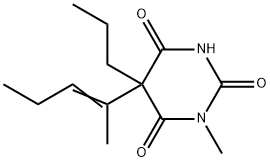 1-Methyl-5-(1-methyl-1-butenyl)-5-propylbarbituric acid Struktur