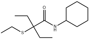 N-Cyclohexyl-2-ethyl-2-(ethylthio)butyramide Struktur