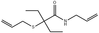 N-Allyl-2-allylthio-2-ethylbutyramide Struktur