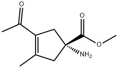 3-Cyclopentene-1-carboxylicacid,3-acetyl-1-amino-4-methyl-,methylester, Struktur