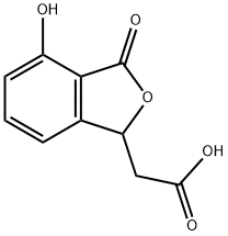 1,3-Dihydro-4-hydroxy-3-oxoisobenzofuran-1-acetic acid Struktur