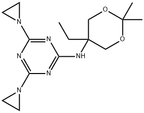 4,6-Di(aziridin-1-yl)-N-(5-ethyl-2,2-dimethyl-1,3-dioxan-5-yl)-1,3,5-triazin-2-amine Struktur