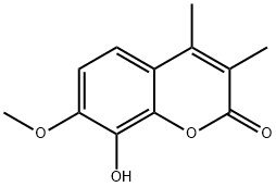 2H-1-Benzopyran-2-one, 8-hydroxy-7-methoxy-3,4-dimethyl- (9CI) Struktur