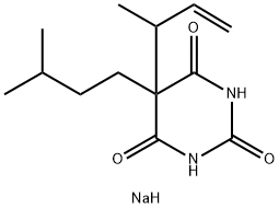 5-Isopentyl-5-(1-methyl-2-propenyl)-2-sodiooxy-4,6(1H,5H)-pyrimidinedione Struktur