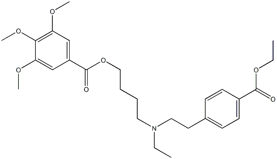 4-[2-[N-Ethyl-N-[4-(3,4,5-trimethoxybenzoyloxy)butyl]amino]ethyl]benzoic acid ethyl ester Struktur