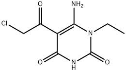 6-AMINO-5-(CHLOROACETYL)-1-ETHYLPYRIMIDINE-2,4(1H,3H)-DIONE Struktur